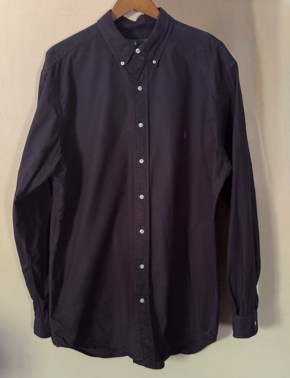 Polo Ralph Lauren Men Classic Fit Navy Blue Button Down Shirt XLT